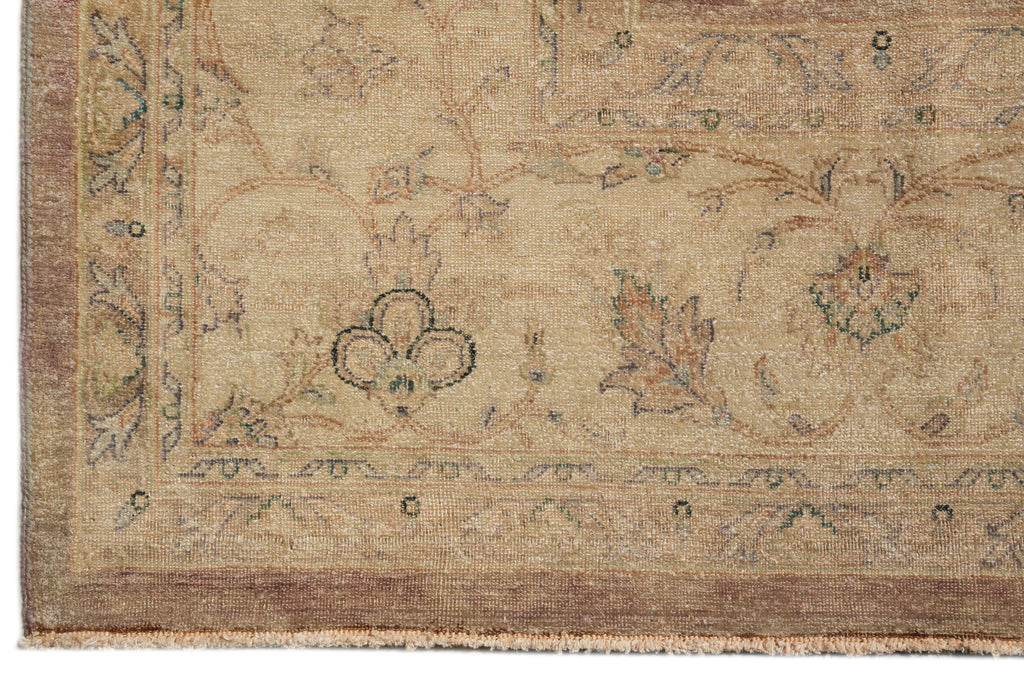 8.10 x 11.7 Neutral Colors Brown Handmade Wool Rug #F-4284