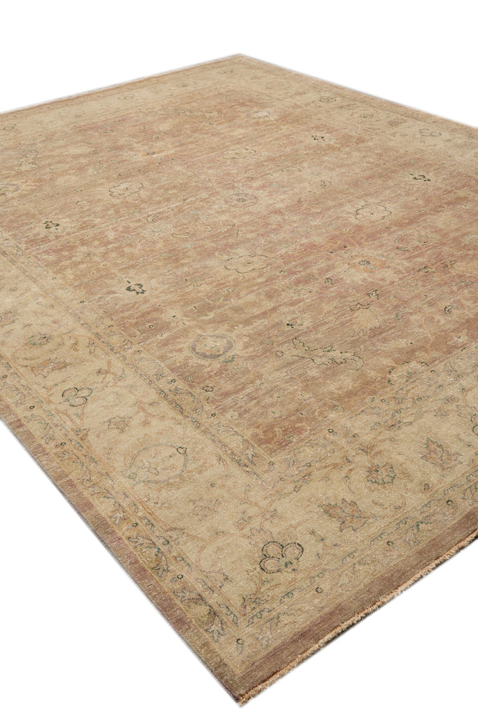 8.10 x 11.7 Neutral Colors Brown Handmade Wool Rug #F-4284