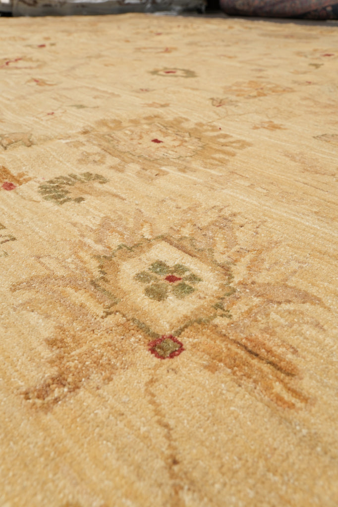 14 x 14  Square Hand-Knotted Natural Wool Quality Agra Rug Beige Gold #PIX-6709