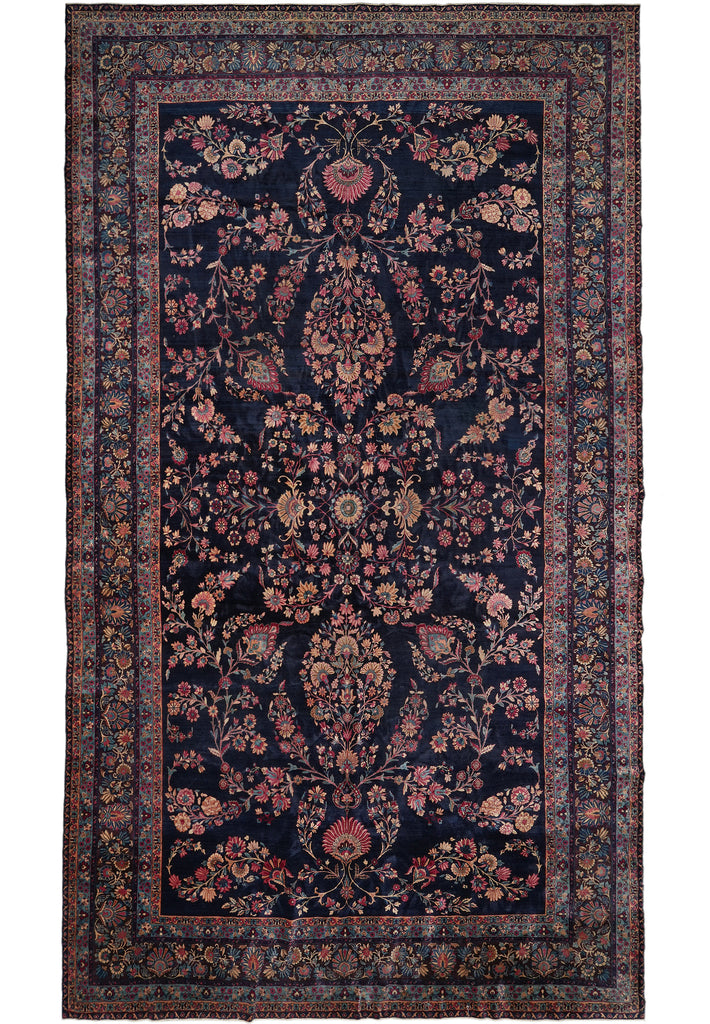 10.6 x 18 Antique Persian Sarouk Mohajeran Rug