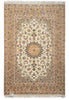 Load image into Gallery viewer, Decorative rug with intricate patterns and a central medallion on a beige background