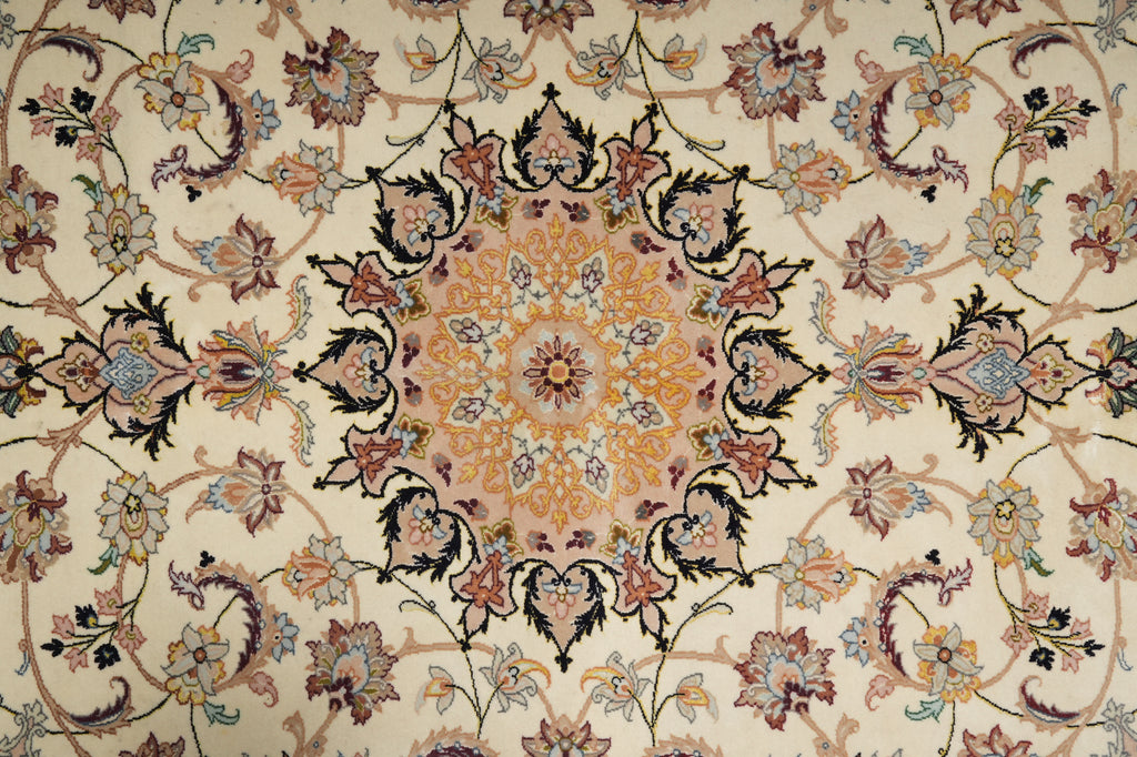 Close-up of a patterned rug with intricate designs.