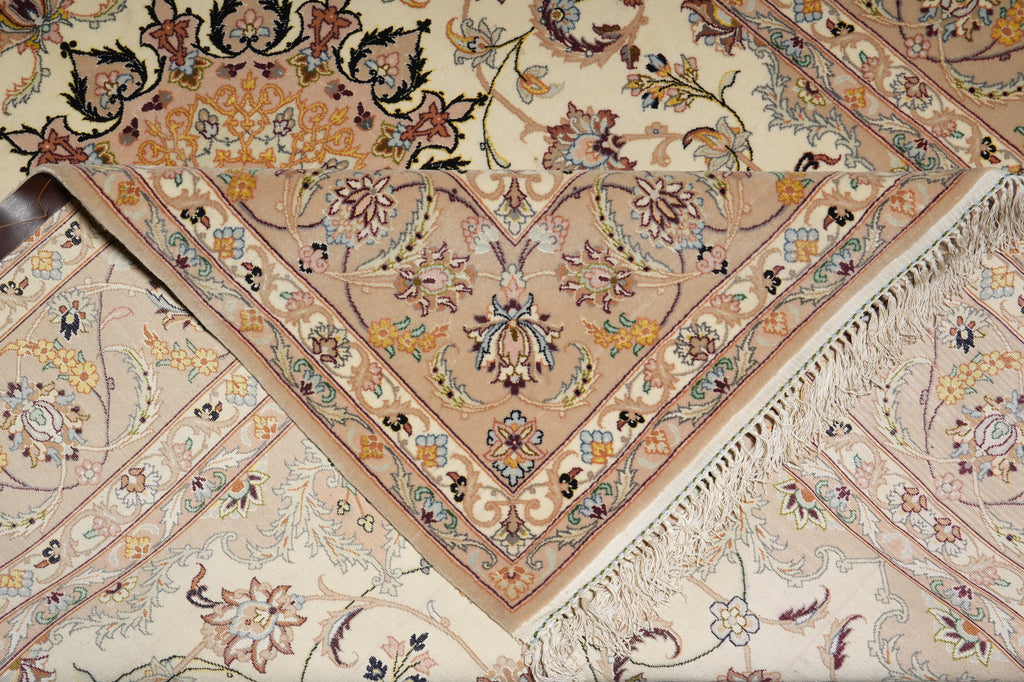 Close-up of a patterned rug with intricate designs.