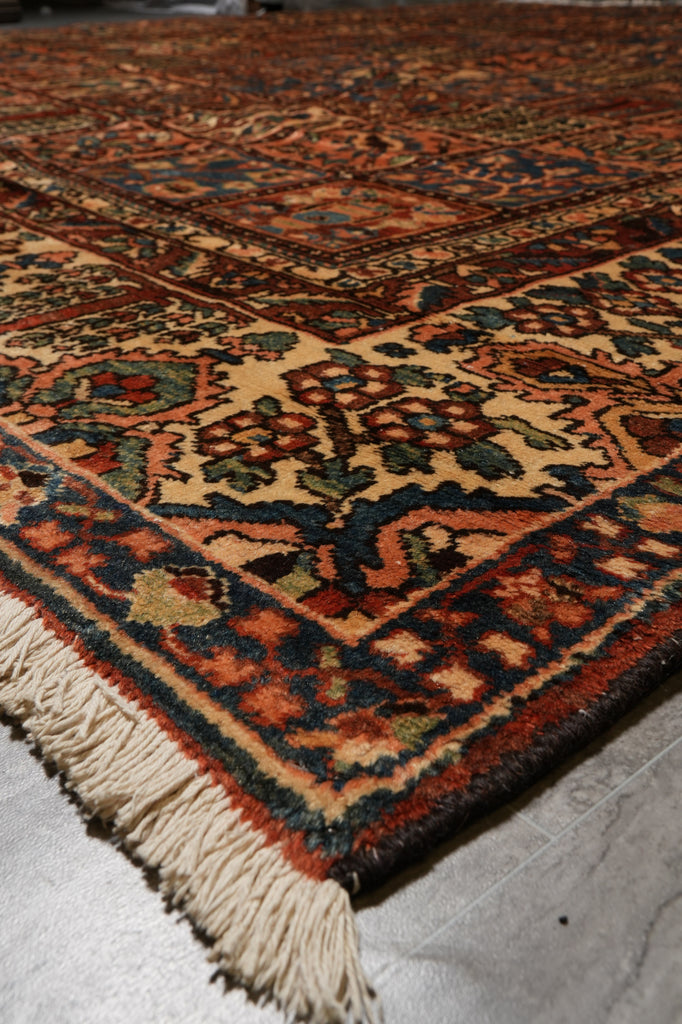 11.3 x 13.7 Authentic Old Persian Tribal Garden Bakhtiar Rug #PIX-15621