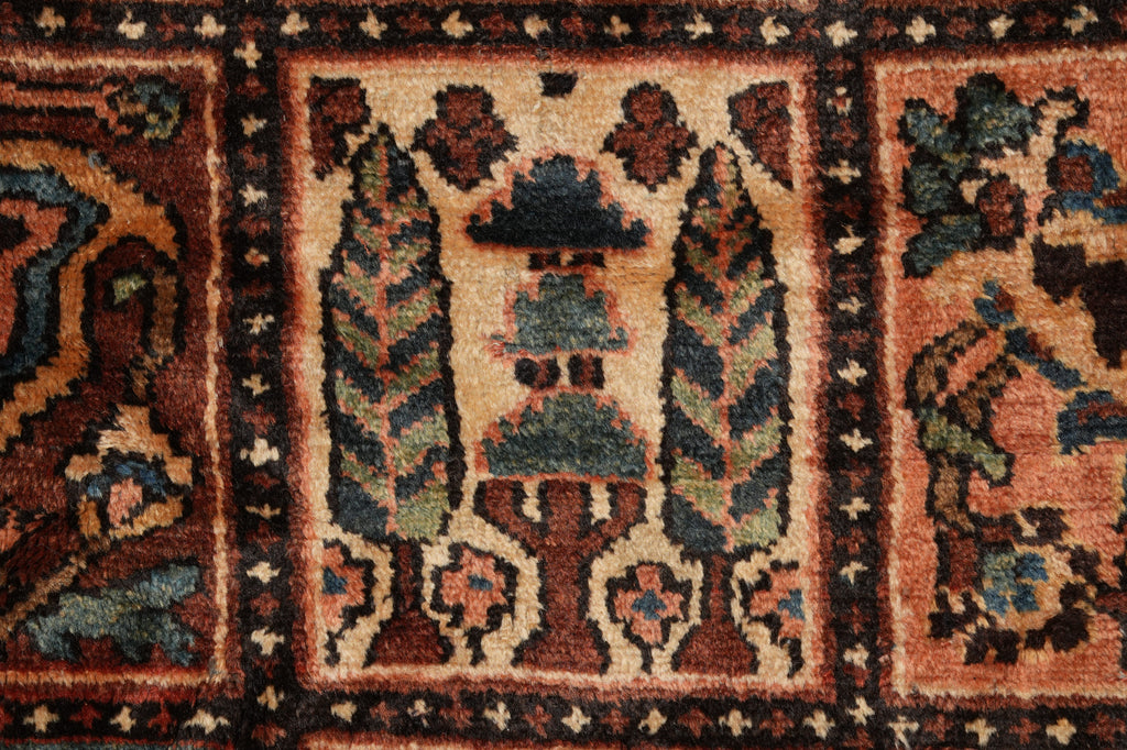 11.3 x 13.7 Authentic Old Persian Tribal Garden Bakhtiar Rug #PIX-15621