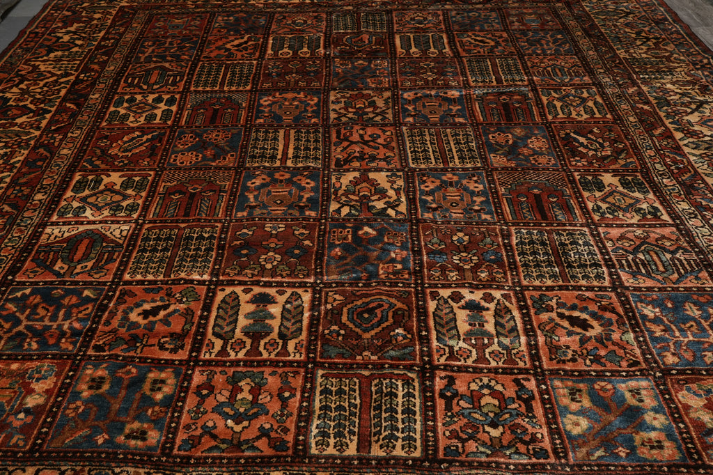 11.3 x 13.7 Authentic Old Persian Tribal Garden Bakhtiar Rug #PIX-15621
