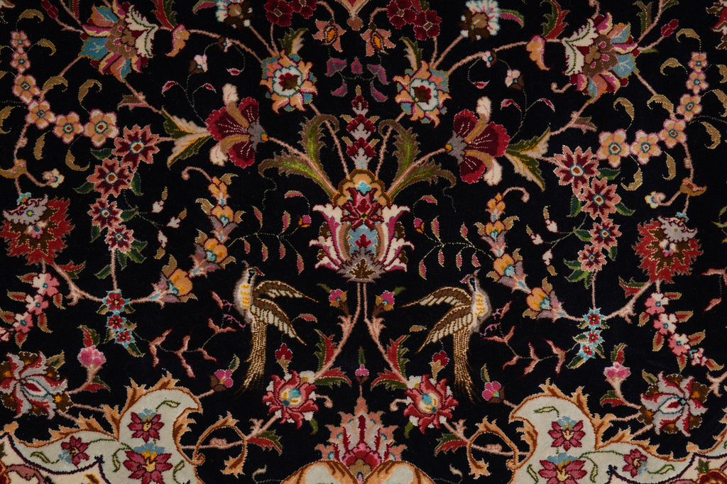 8.3 x 8.4 Fine-Weave High Quality Genuine Hand-Knotted Persian Tabriz Round Rug Wool and Silk 400+ KPSI #F-3190
