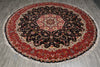 Load image into Gallery viewer, 8.3 x 8.4 Fine-Weave High Quality Genuine Hand-Knotted Persian Tabriz Round Rug Wool and Silk 400+ KPSI #F-3190