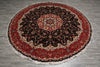 Load image into Gallery viewer, 8.3 x 8.4 Fine-Weave High Quality Genuine Hand-Knotted Persian Tabriz Round Rug Wool and Silk 400+ KPSI #F-3190