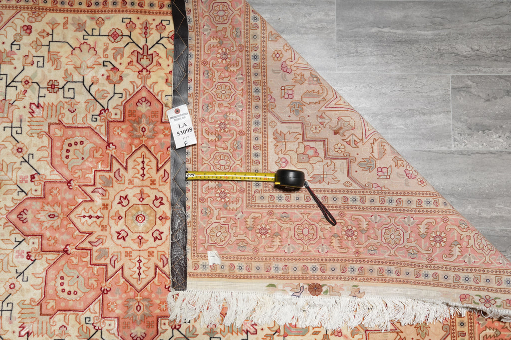 5 x 7 Authentic Fine Persian Tabriz Rug Wool and Silk 400 KPSI Geometric Heriz Tabriz Iran Happy Carpet #LA-53098