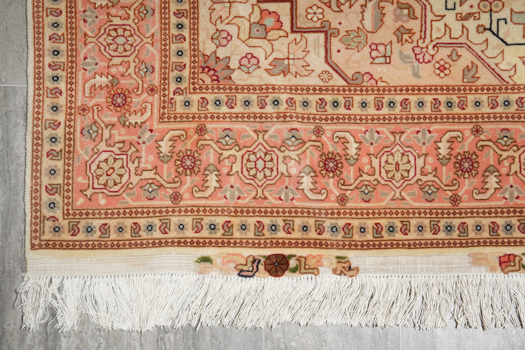5 x 7 Authentic Fine Persian Tabriz Rug Wool and Silk 400 KPSI Geometric Heriz Tabriz Iran Happy Carpet #LA-53098