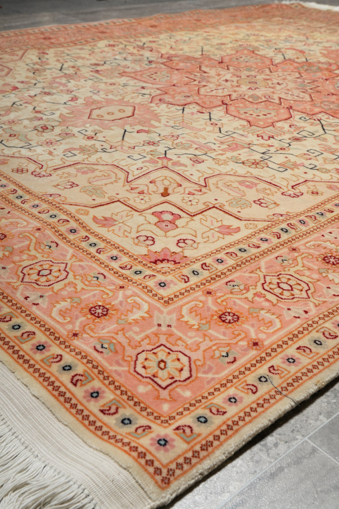 5 x 7 Authentic Fine Persian Tabriz Rug Wool and Silk 400 KPSI Geometric Heriz Tabriz Iran Happy Carpet #LA-53098