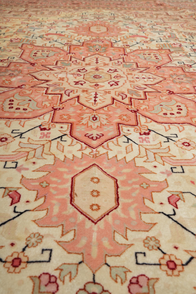 5 x 7 Authentic Fine Persian Tabriz Rug Wool and Silk 400 KPSI Geometric Heriz Tabriz Iran Happy Carpet #LA-53098