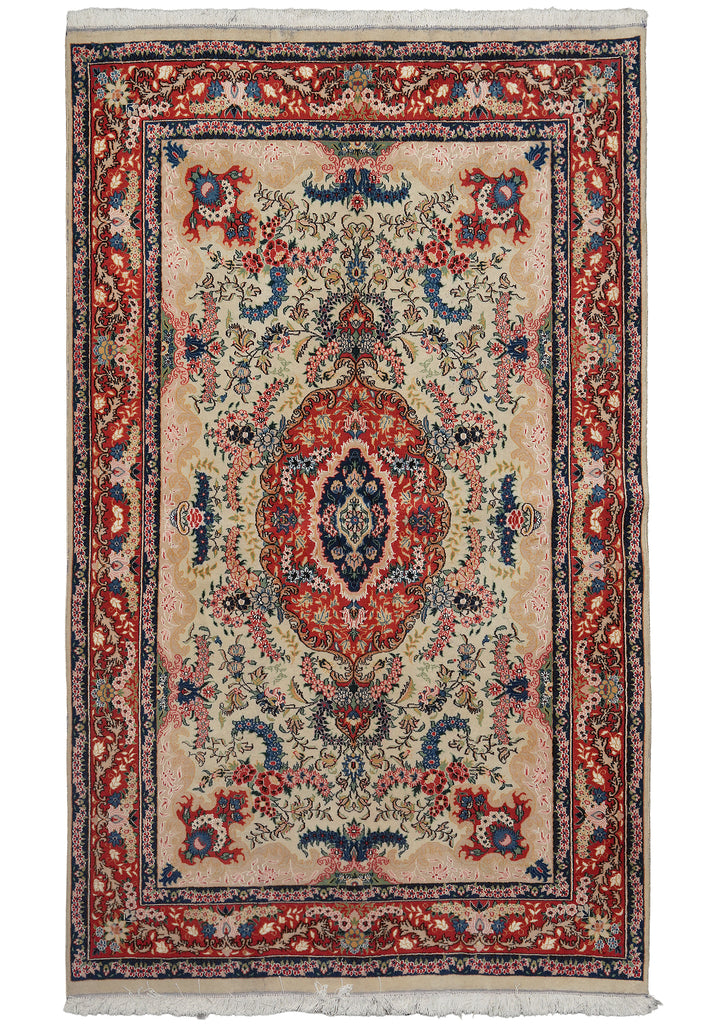 5 x 8 AUTHENTIC Fine Persian Tabriz Rug Wool Silk #F-5348