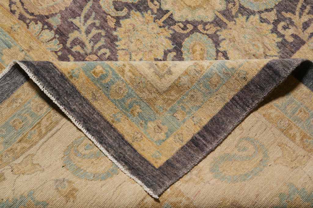 12 x 15.4 Quality Natural Wool Zigler Chobi Peshawar Pakistan Rug Charcole Gray #PIX-28546