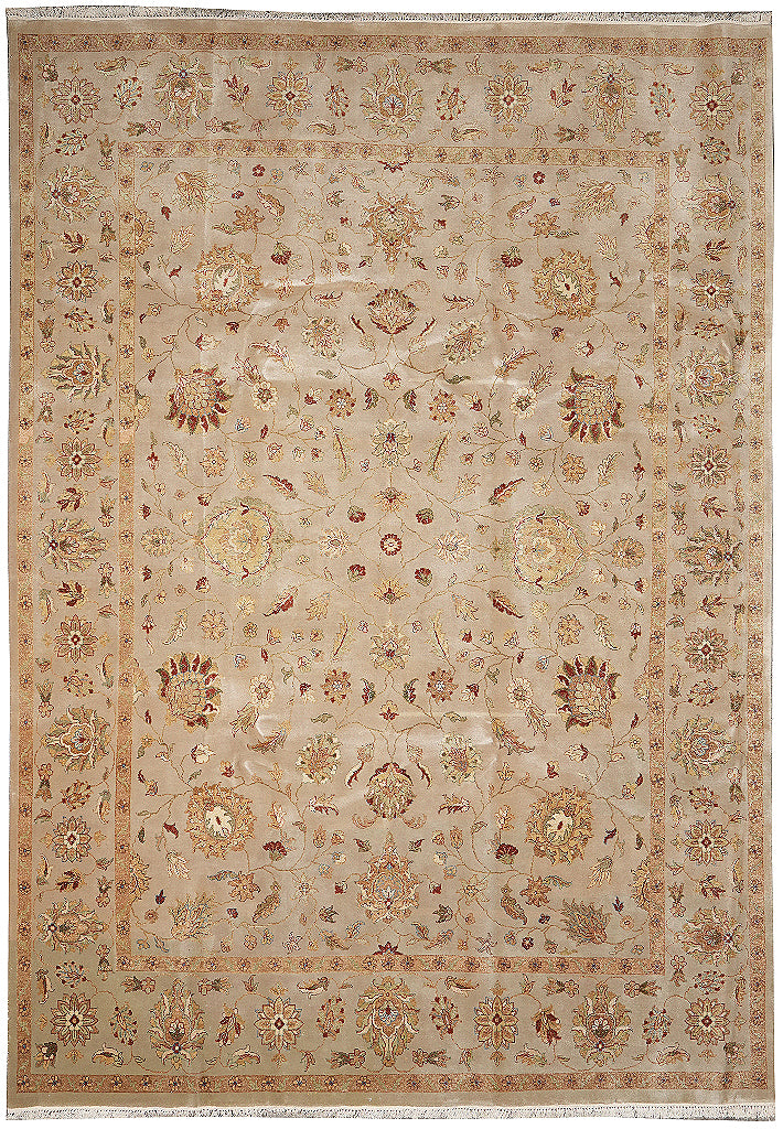 9 x 12 Fine Quality Wool And Silk Rug Soft Sage Green #F-4288