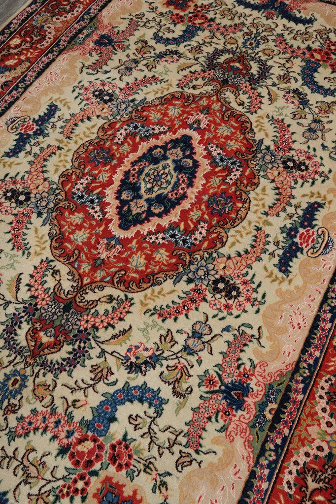5 x 8 AUTHENTIC Fine Persian Tabriz Rug Wool Silk #F-5348