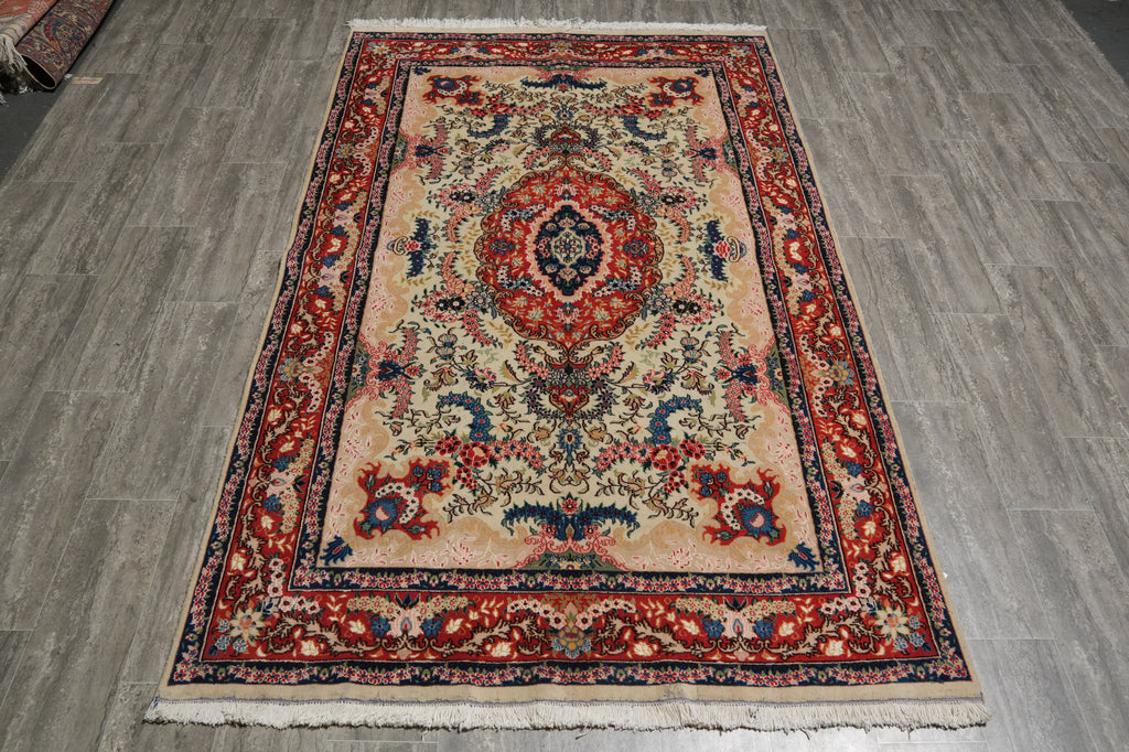 5 x 8 AUTHENTIC Fine Persian Tabriz Rug Wool Silk #F-5348