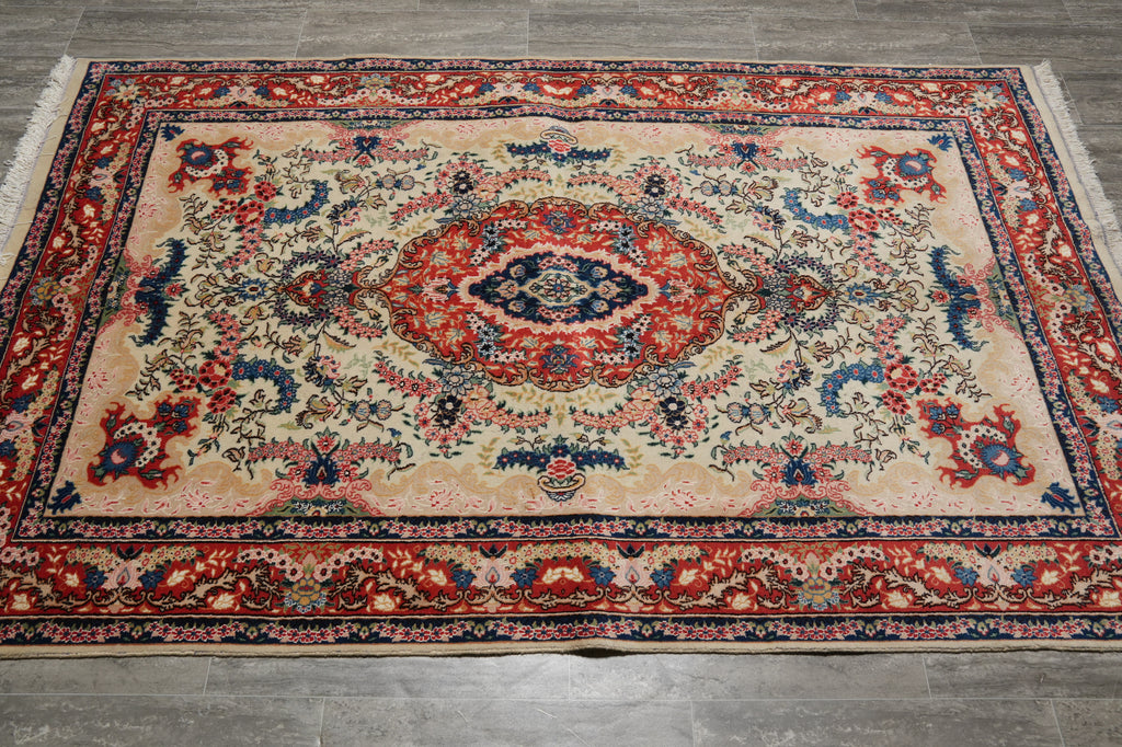 5 x 8 AUTHENTIC Fine Persian Tabriz Rug Wool Silk #F-5348