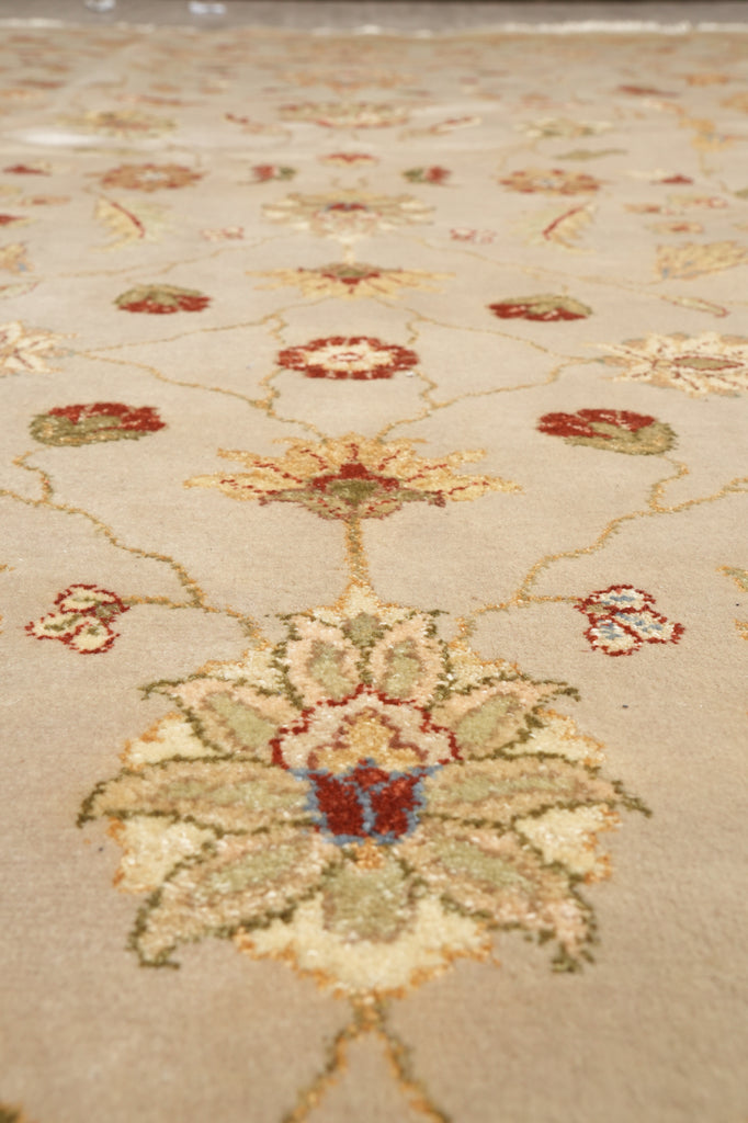 9 x 12 Fine Quality Wool And Silk Rug Soft Sage Green #F-4288