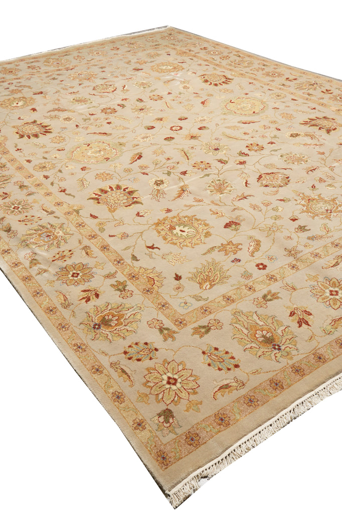 9 x 12 Fine Quality Wool And Silk Rug Soft Sage Green #F-4288