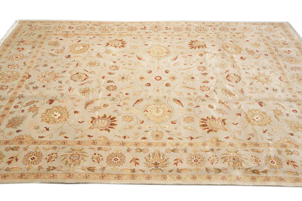 9 x 12 Fine Quality Wool And Silk Rug Soft Sage Green #F-4288