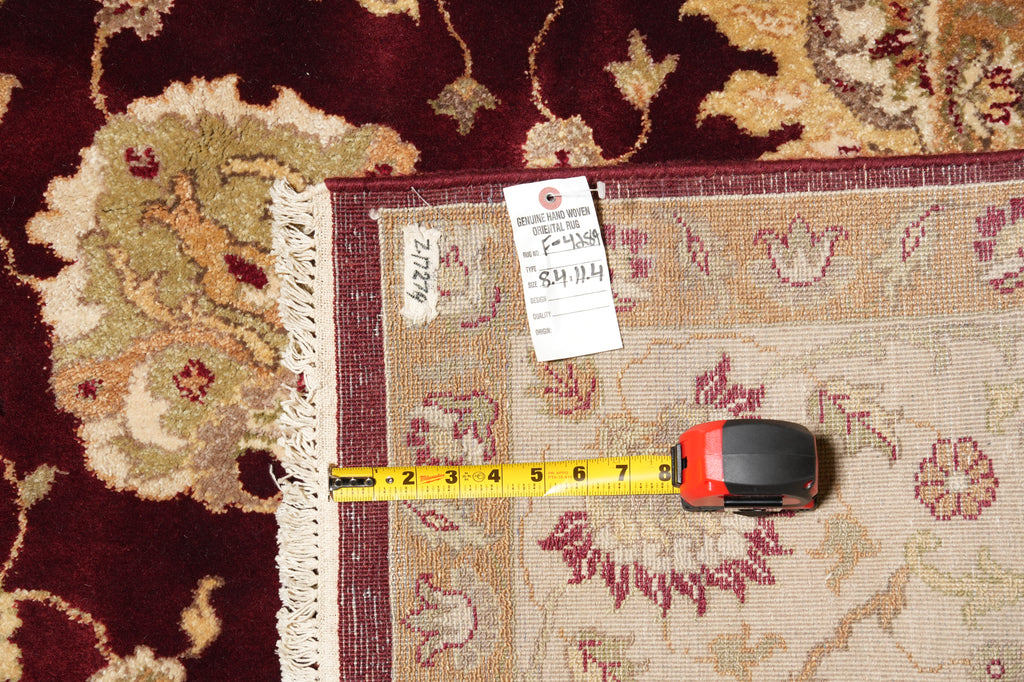 8.4 x 11.4 Wool And Silk Burgundy #F-4289