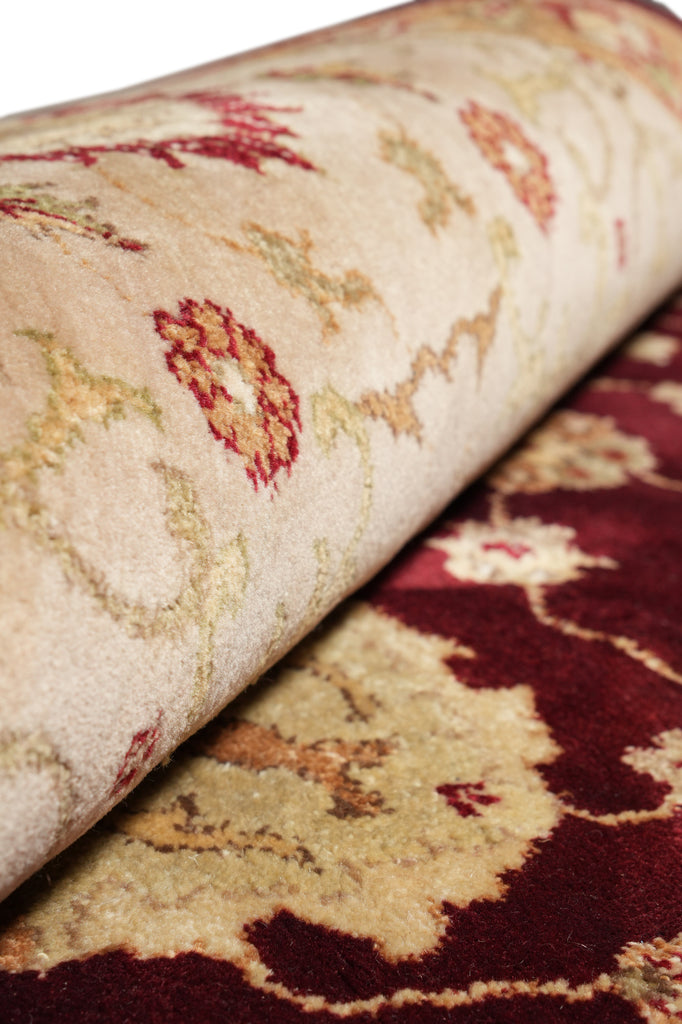 8.4 x 11.4 Wool And Silk Burgundy #F-4289