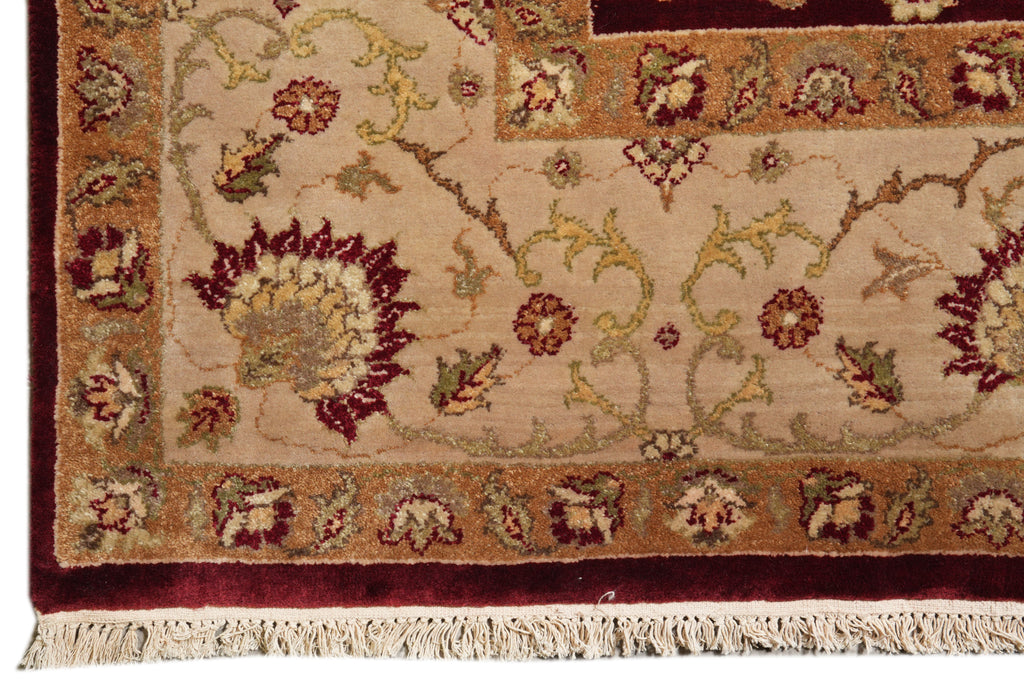 8.4 x 11.4 Wool And Silk Burgundy #F-4289