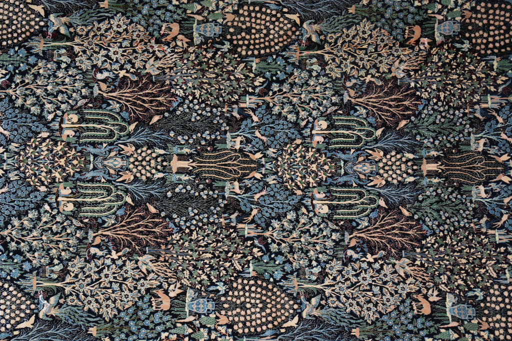 7 x 10 Fine Persian Nain Rug Wool and Silk 6 LA 500+ KPSI  Tree of Life, Birds Deers Paradise of IRAN #PIX-22023