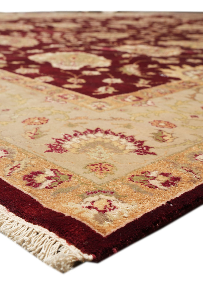 8.4 x 11.4 Wool And Silk Burgundy #F-4289