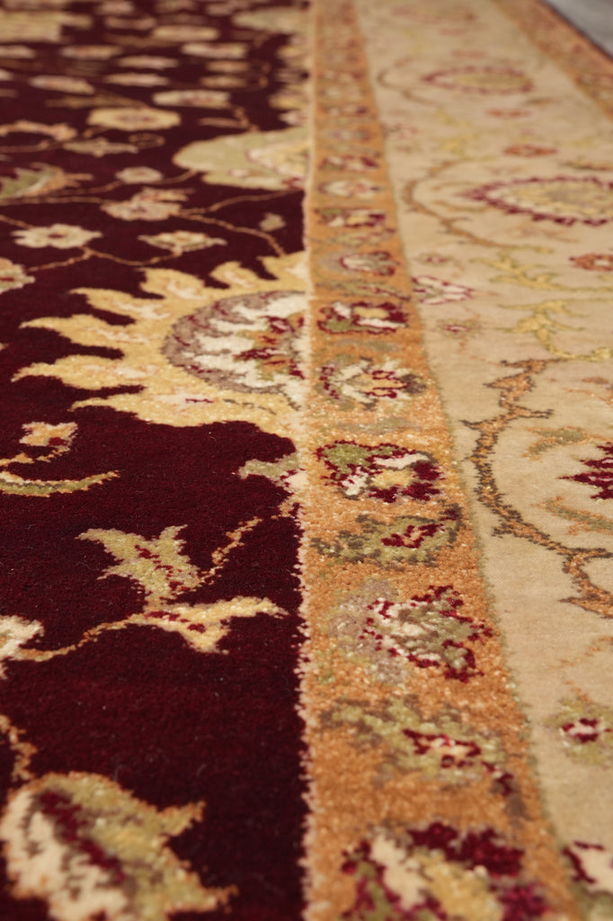 8.4 x 11.4 Wool And Silk Burgundy #F-4289