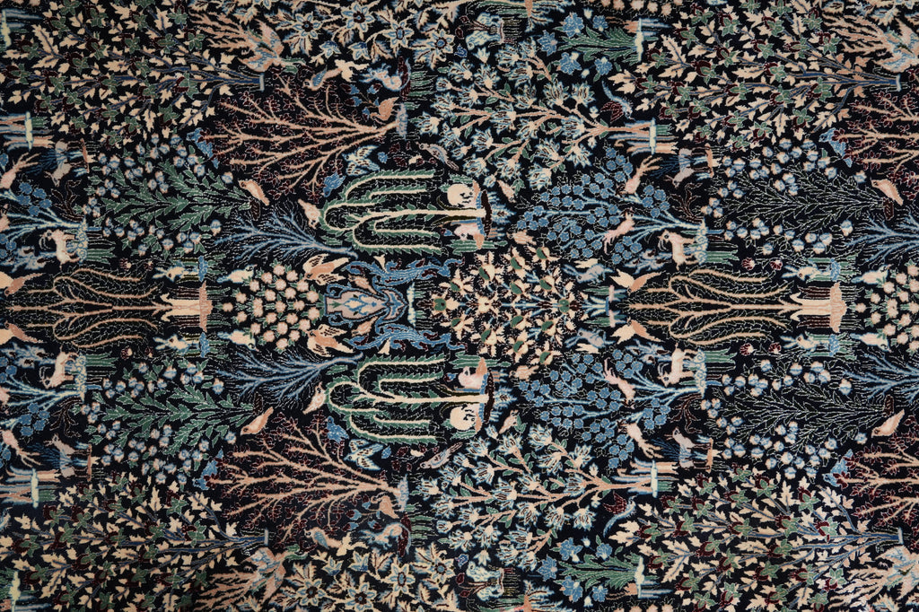 7 x 10 Fine Persian Nain Rug Wool and Silk 6 LA 500+ KPSI  Tree of Life, Birds Deers Paradise of IRAN #PIX-22023