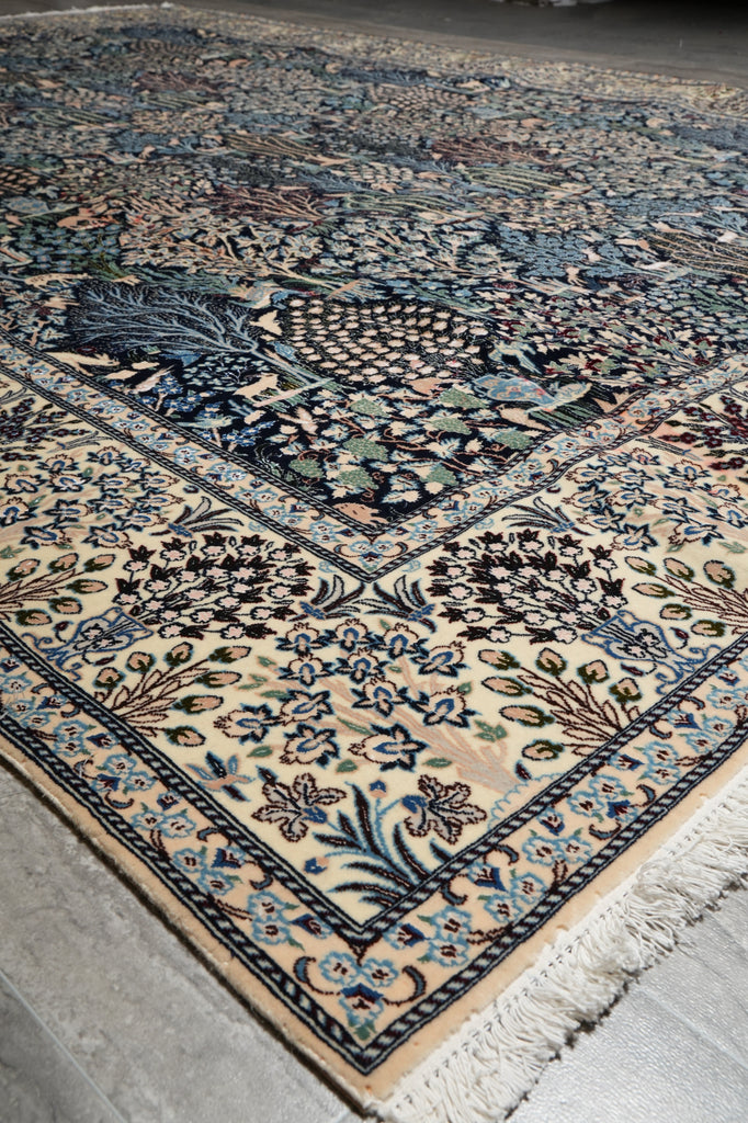 7 x 10 Fine Persian Nain Rug Wool and Silk 6 LA 500+ KPSI  Tree of Life, Birds Deers Paradise of IRAN #PIX-22023