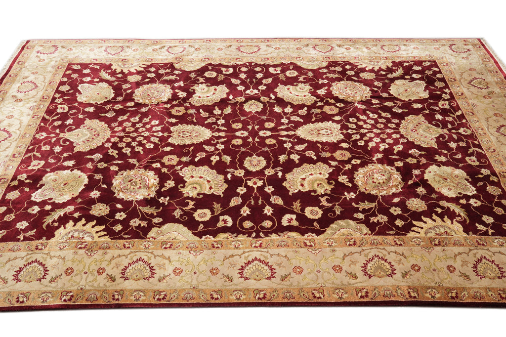 8.4 x 11.4 Wool And Silk Burgundy #F-4289