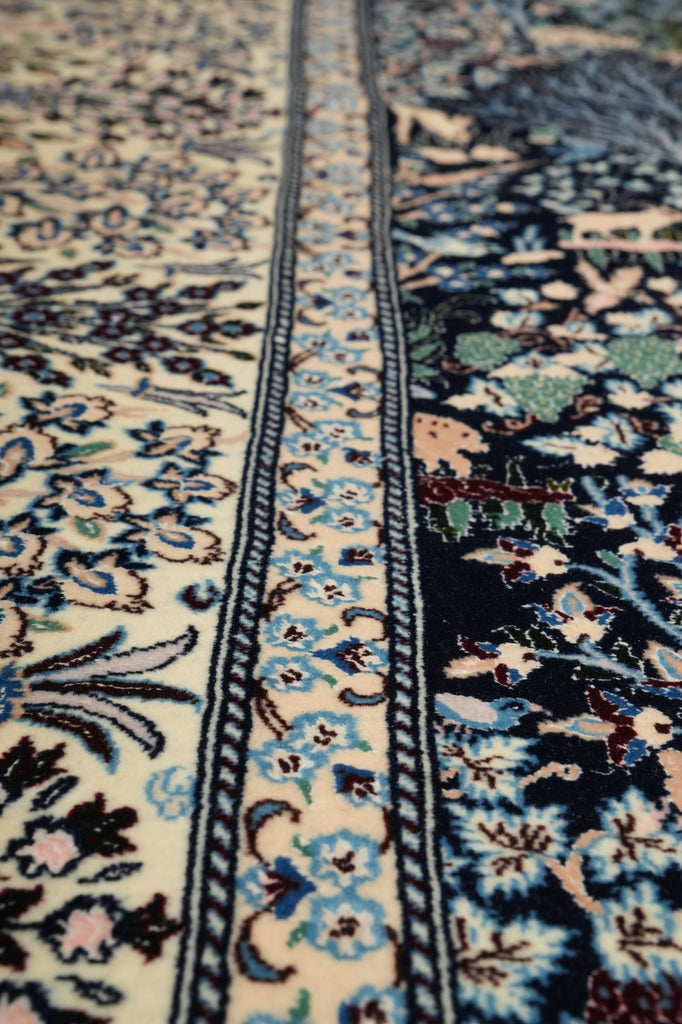 7 x 10 Fine Persian Nain Rug Wool and Silk 6 LA 500+ KPSI  Tree of Life, Birds Deers Paradise of IRAN #PIX-22023
