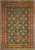 Load image into Gallery viewer, 12 x 17.8 Quality Jaipur Rug Blue Green Gold Antique Reproduction