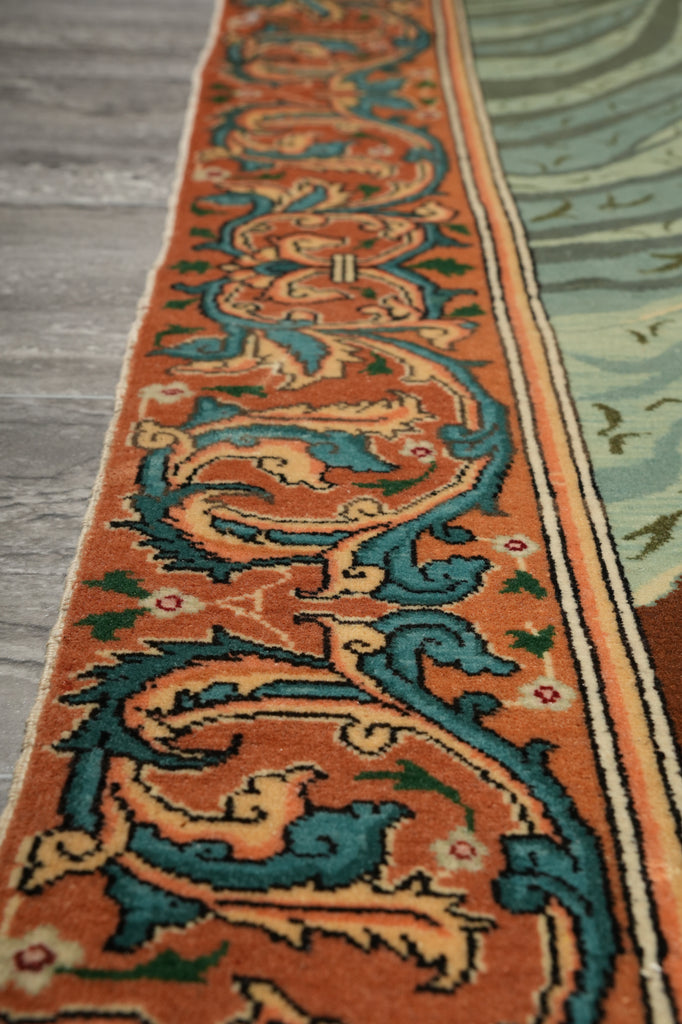 3.4 x 5.3 Authentic Iran Pictorial Rug Fine Persian Wool and Silk 400 KPSI #LA-53203