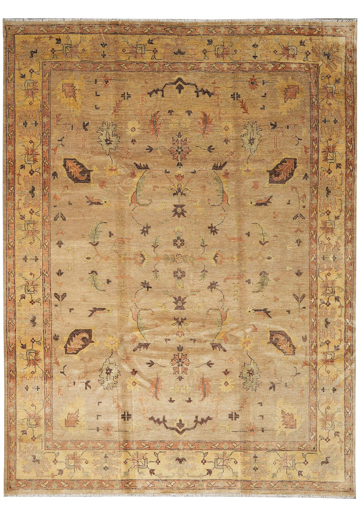 9 x 12 Beige Gold Chobi Peshawar Rug