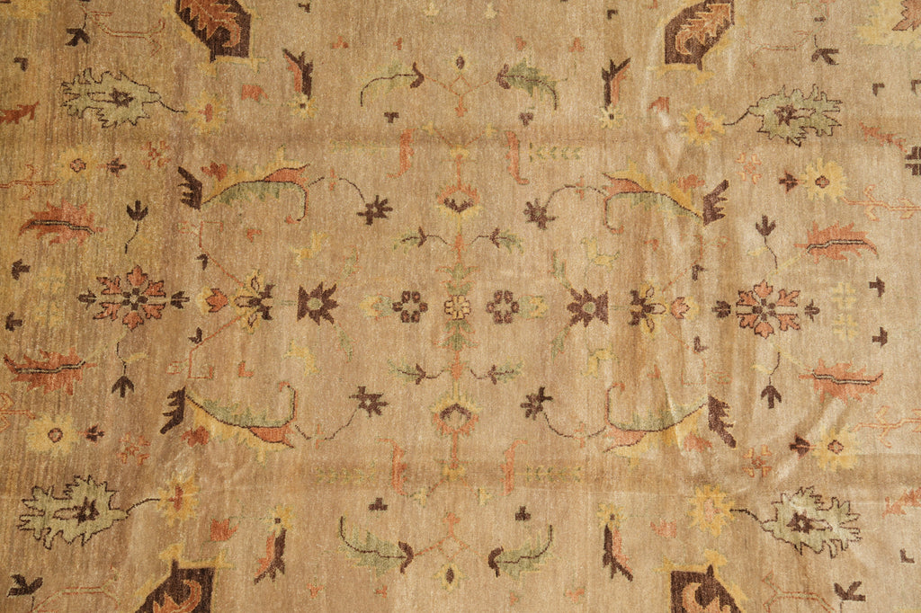 9 x 12 Beige Gold Chobi Peshawar Rug #LA-52865
