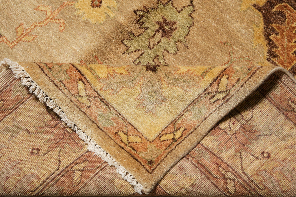 9 x 12 Beige Gold Chobi Peshawar Rug #LA-52865