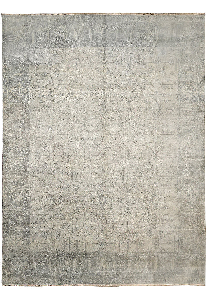 10.3 x 13.6 New Hand-knotted Oushak Rug Neutral Pale Sage #F-4293