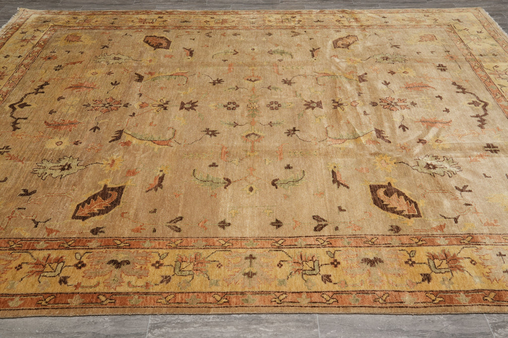 9 x 12 Beige Gold Chobi Peshawar Rug #LA-52865
