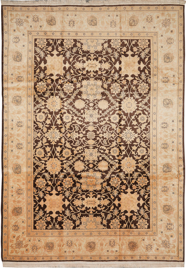 9 x 11.9 Quality Wool Zigler Chobi Peshawar Rug Brown