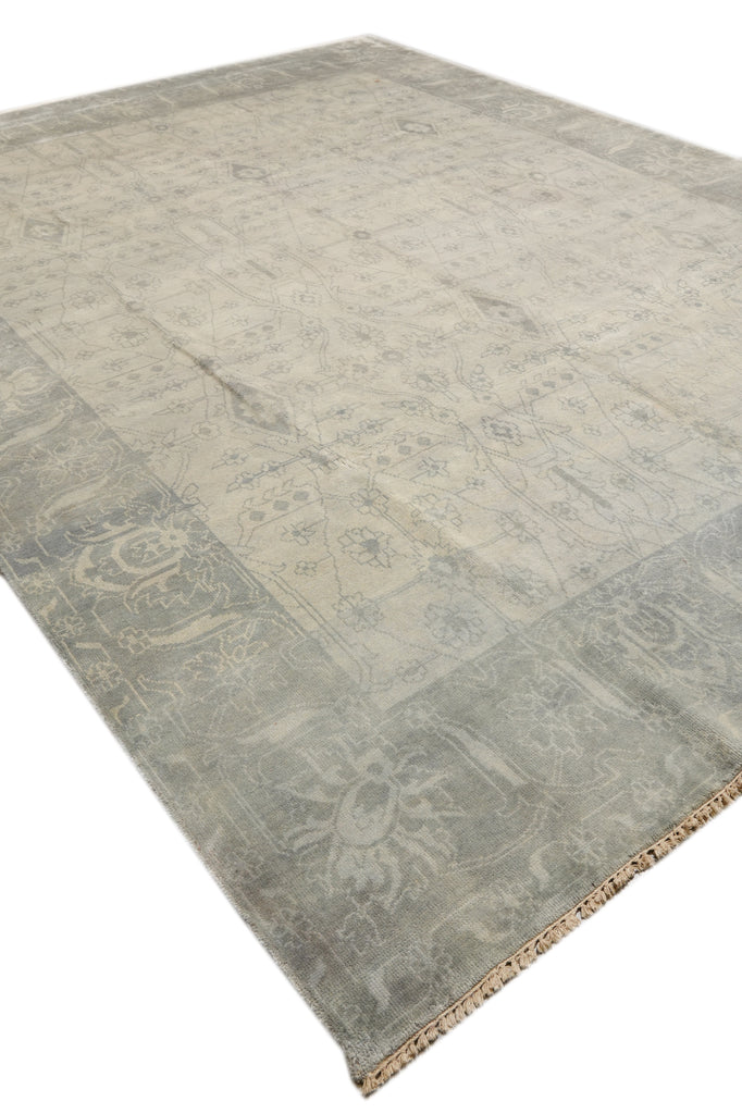 10.3 x 13.6 New Hand-knotted Oushak Rug Neutral Pale Sage #F-4293