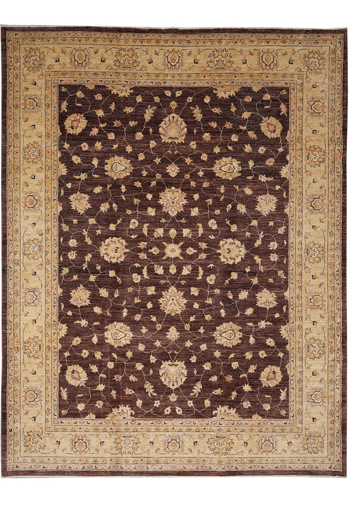 9.3 x 12 Quality Wool Hand-Knotted Zigler Peshawar Chobi Rug