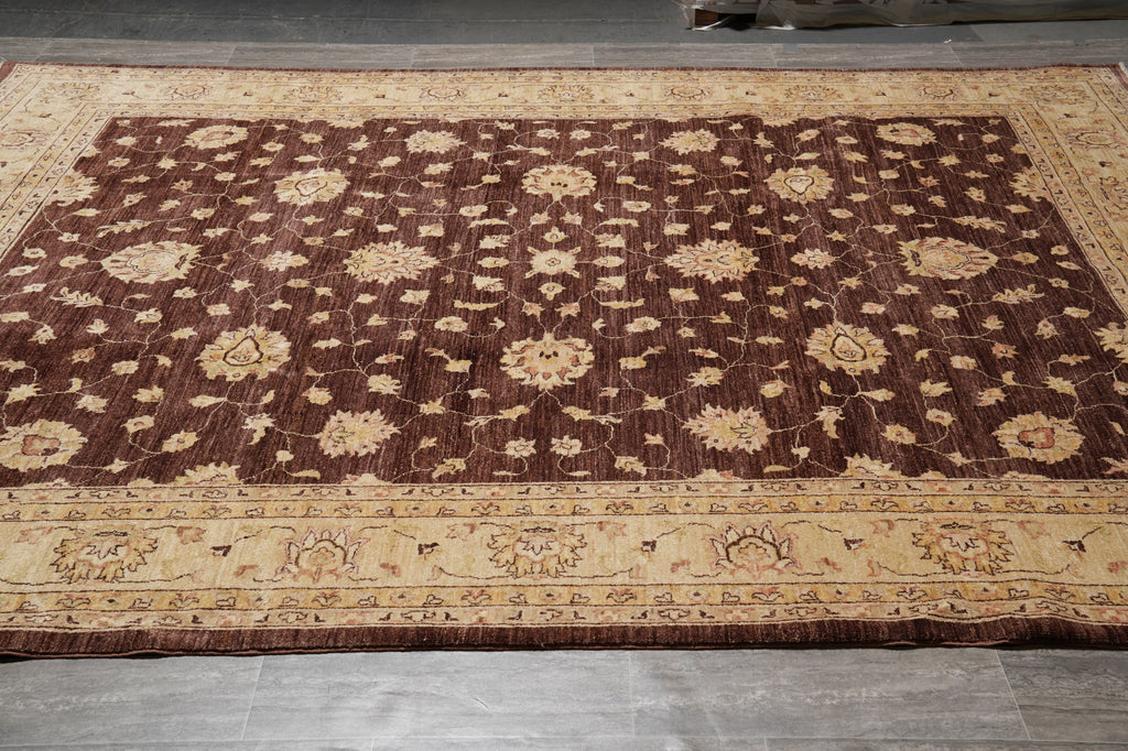 9.3 x 12 Quality Wool Hand-Knotted Zigler Peshawar Chobi Rug #PIX-5971