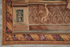 Load image into Gallery viewer, Decorative rug with a crane design and floral patterns on a wooden floor.