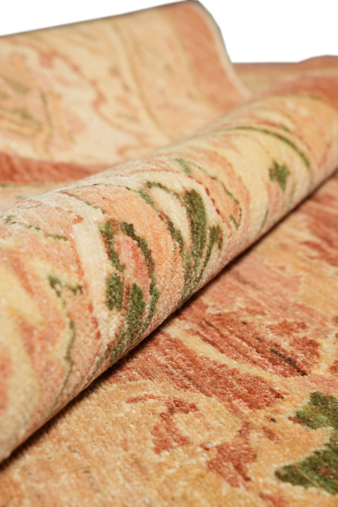 10.3 x 13.9 New Hand-knotted In Pakistan Peshawar Rug Rust With Coral #F-4295