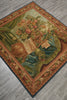 Load image into Gallery viewer, Decorative rug with floral and book design on a wooden floor